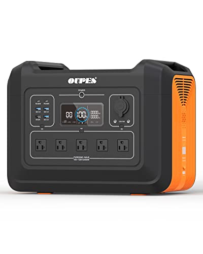 OUPES 2400W Portable Power Station, 2232Wh Solar Powered Generator w/ 5 AC Outlets (5000W Peak)