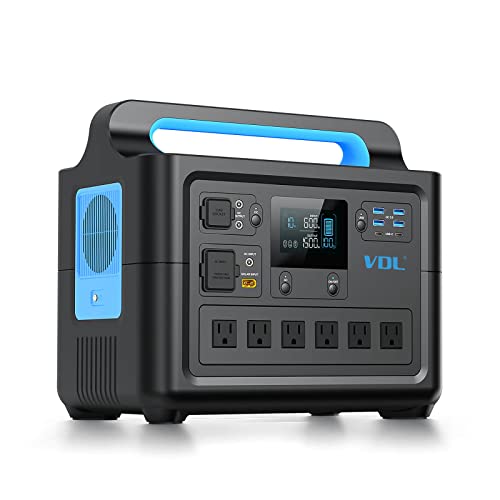 Portable Power Station 1228Wh/1500W, VDL HS1500 LiFePO4 Solar Generator Fully Charged 2 Hours