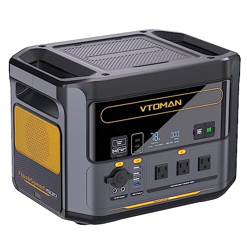 VTOMAN FlashSpeed 1500 Portable Power Station 1548Wh, Recharge 0-100% within 1H, LiFePO4 (LFP) Battery Powered Solar Generator